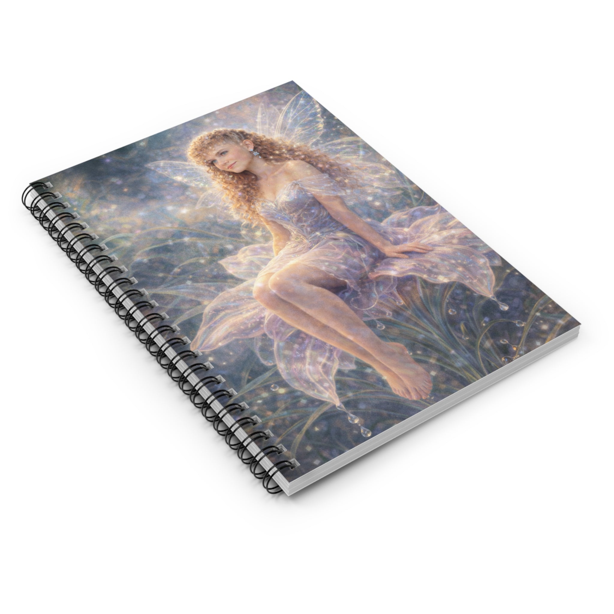 Stargazer Fairy Journal Spiral Notebook — Enchanted Flower Fairy Ruled Notebook