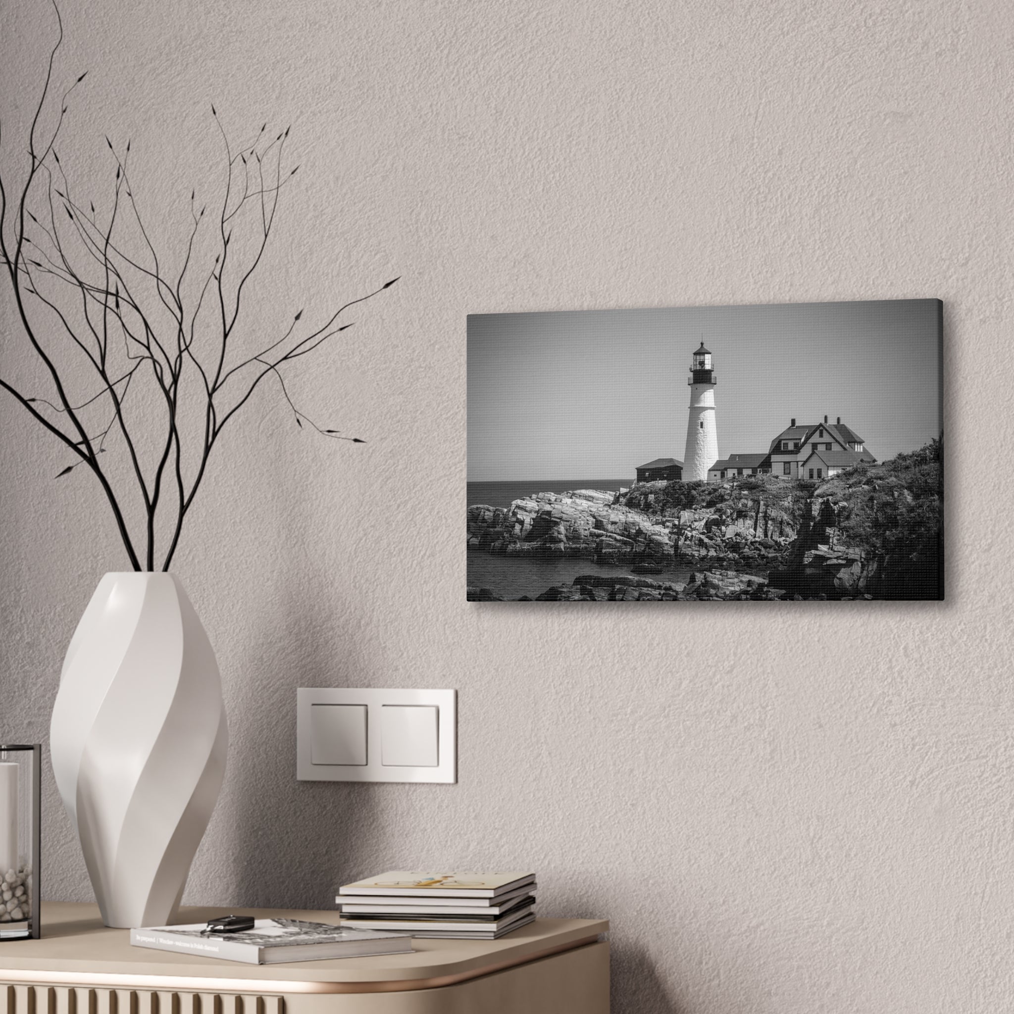 Lighthouse Coastal Scene Canvas