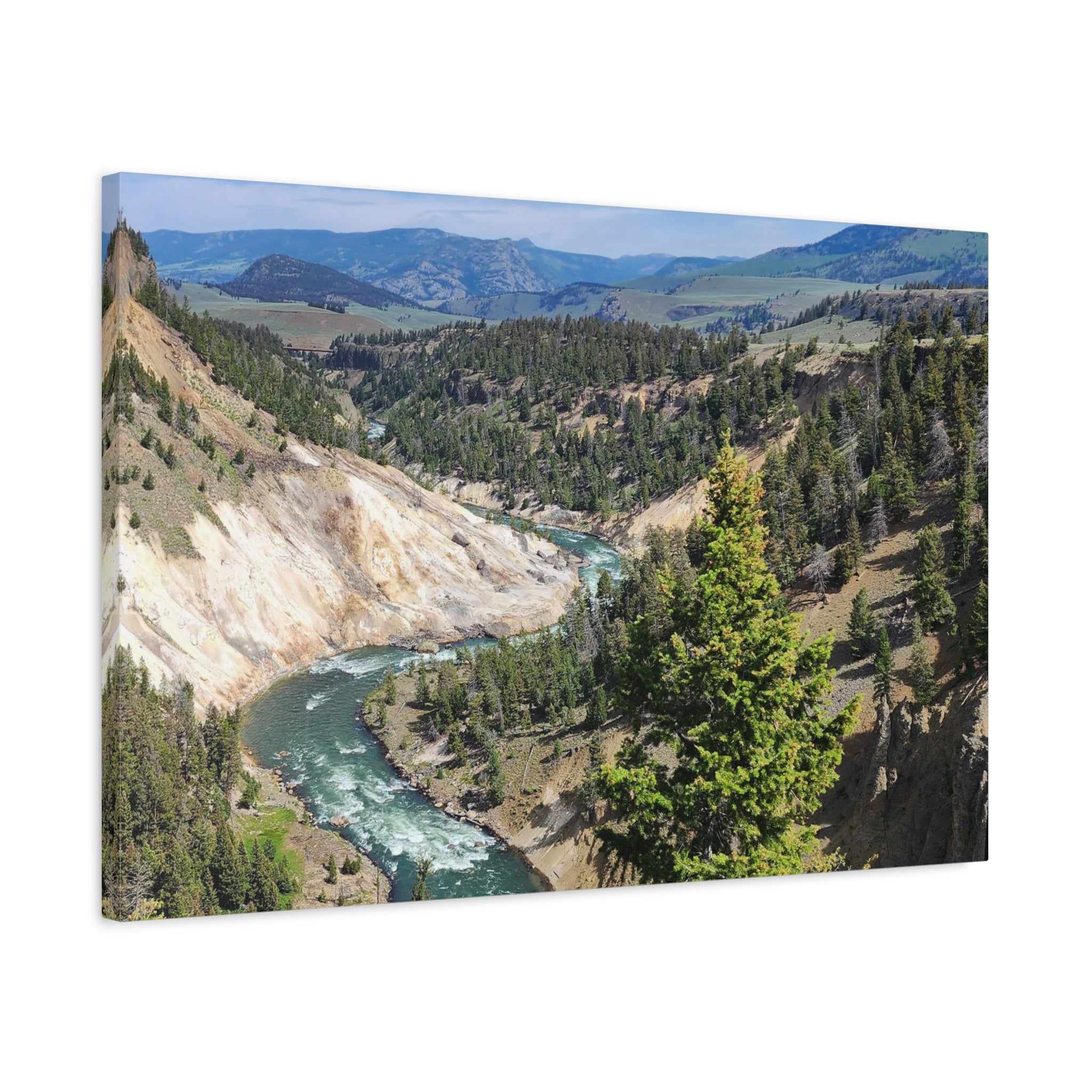 Yellowstone River Canyon Canvas Print — Scenic National Park Wall Art