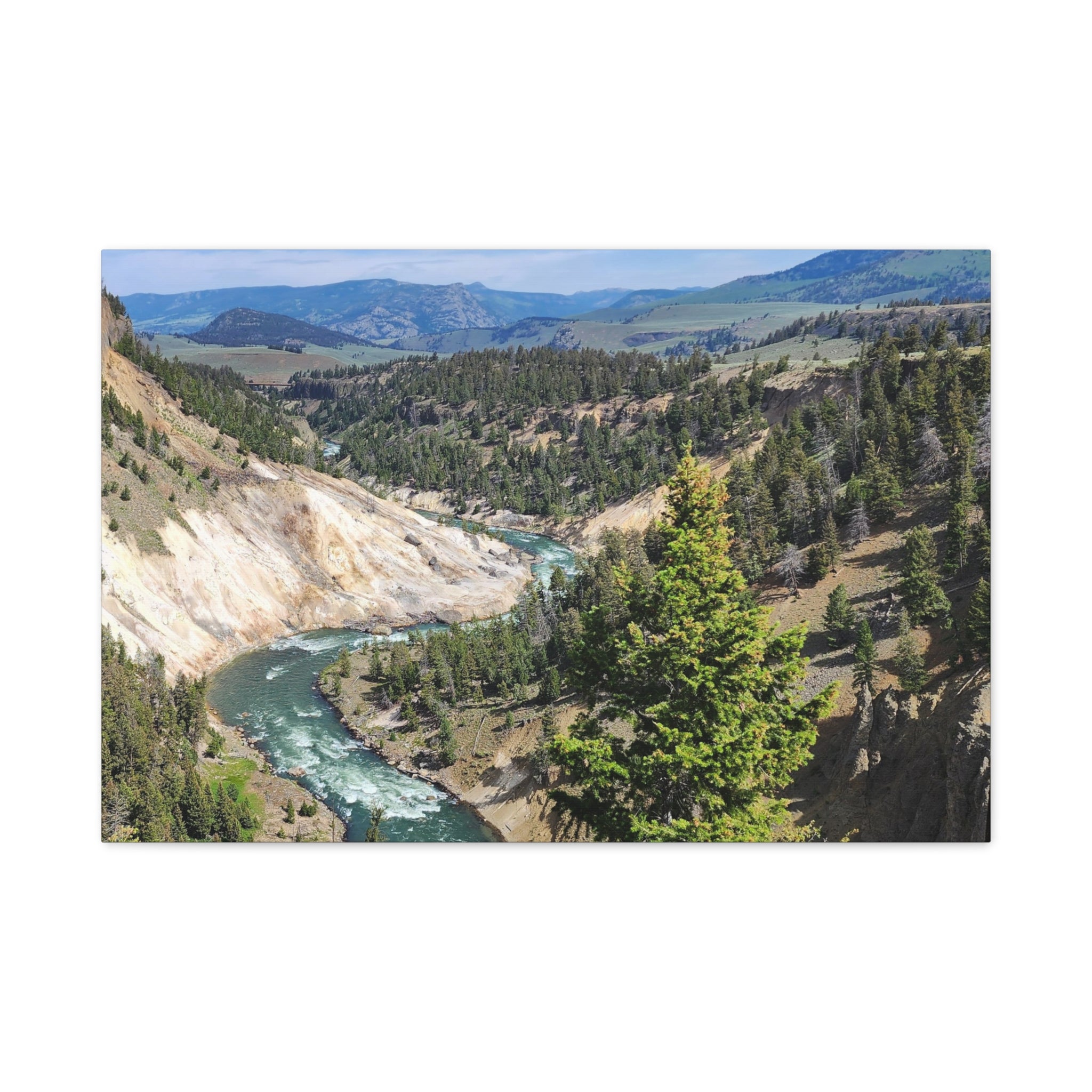 Yellowstone River Canyon Canvas Print — Scenic National Park Wall Art
