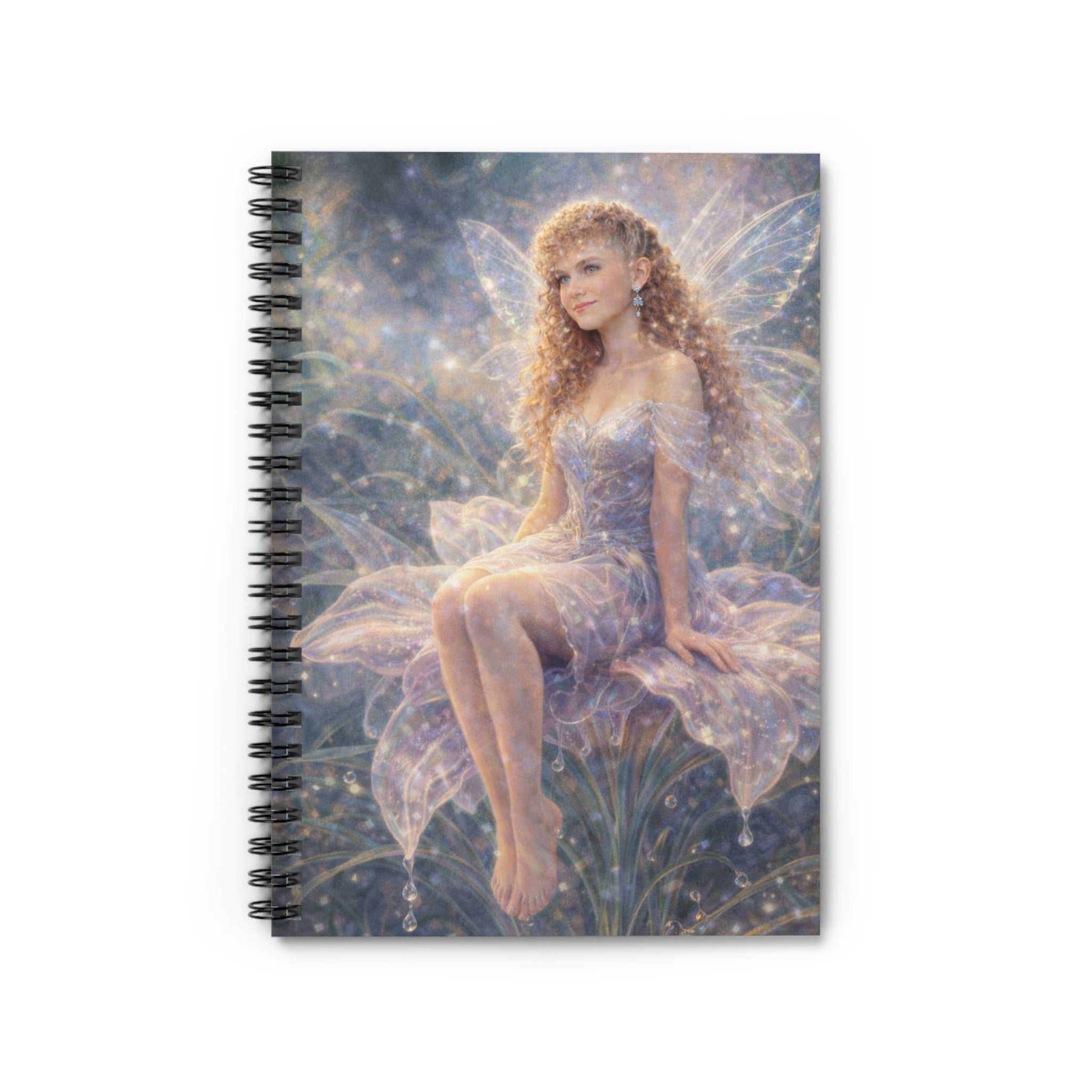 Stargazer Fairy Journal Spiral Notebook — Enchanted Flower Fairy Ruled Notebook