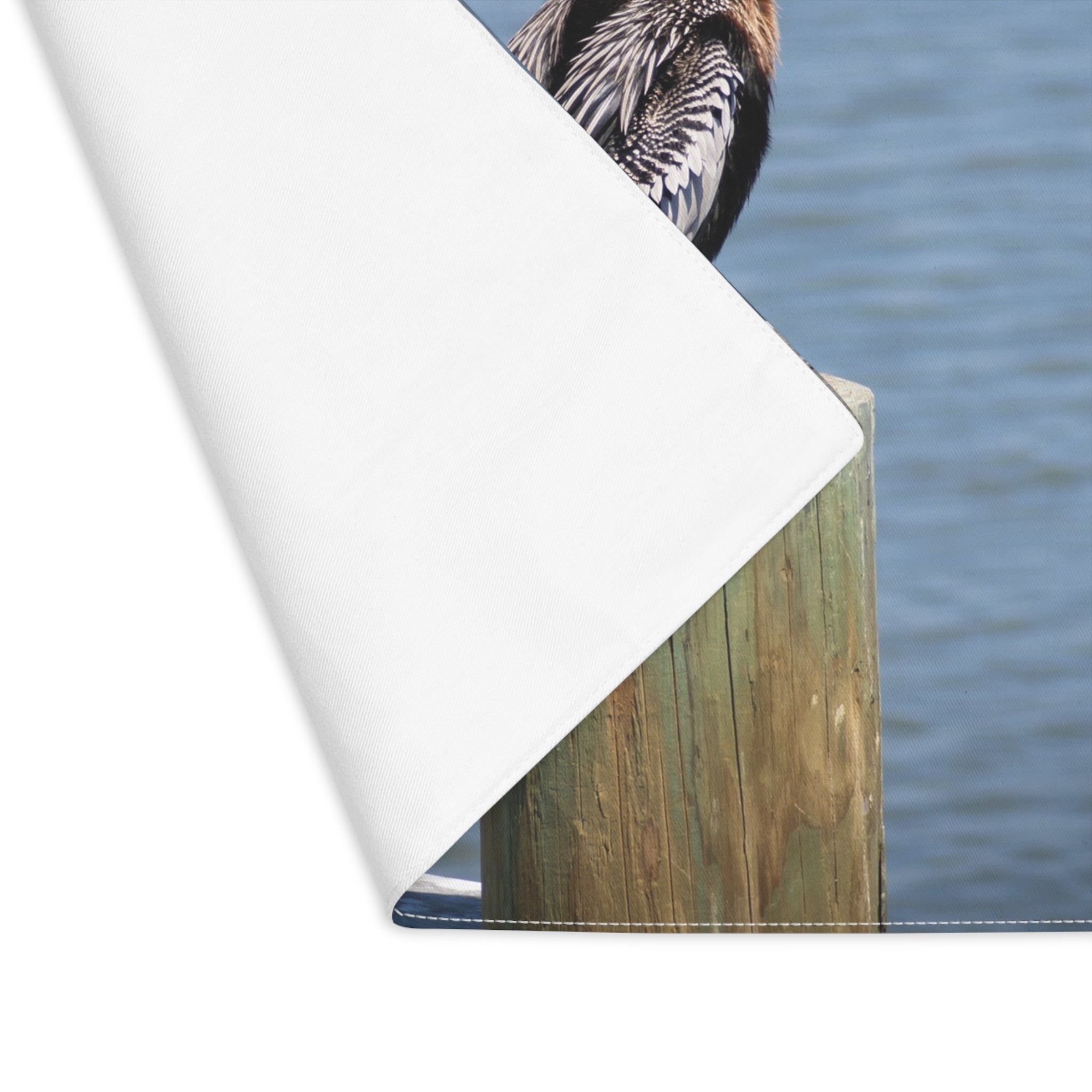 Cormorant Dockside Placemat — Coastal Bird Photography Table Mat