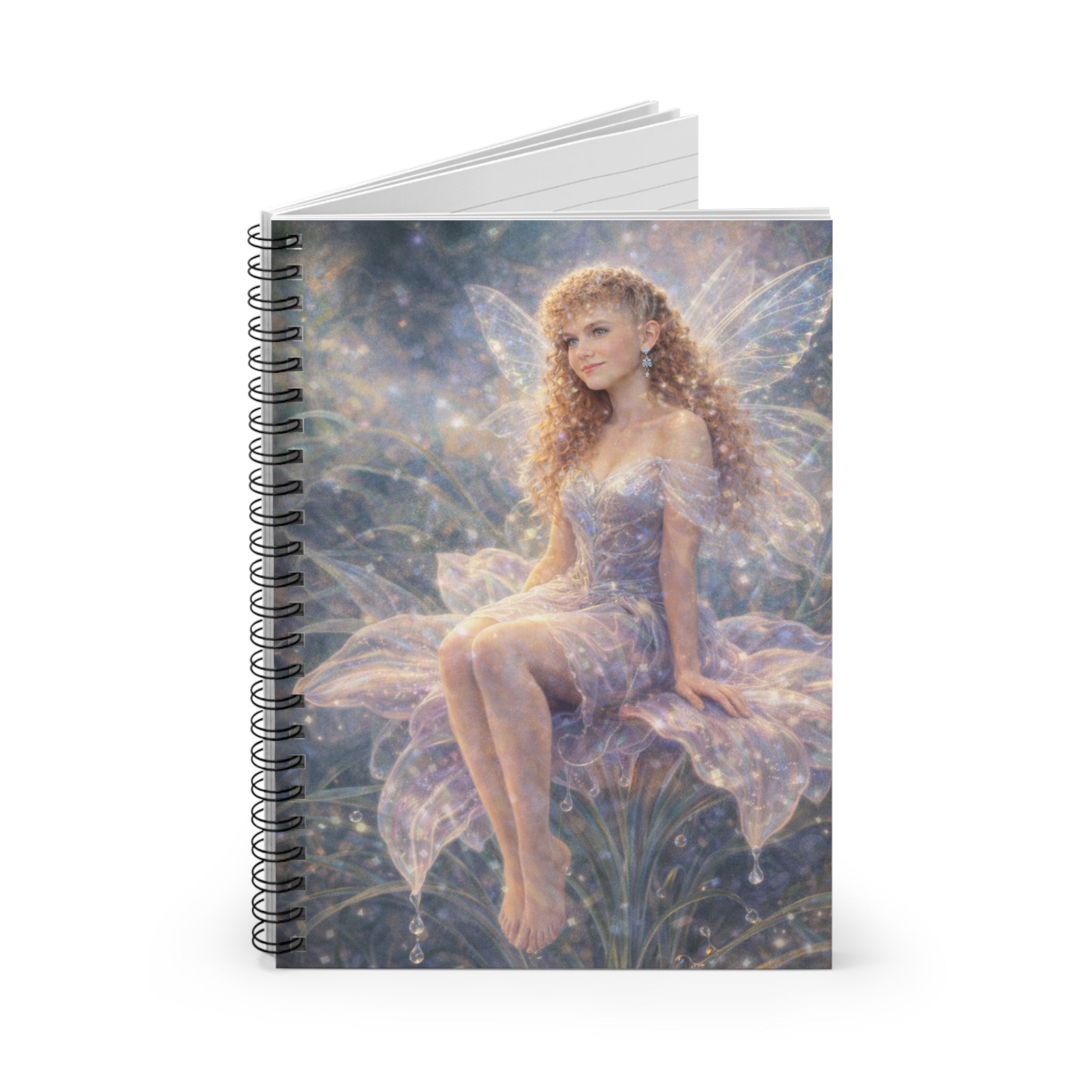 Stargazer Fairy Journal Spiral Notebook — Enchanted Flower Fairy Ruled Notebook