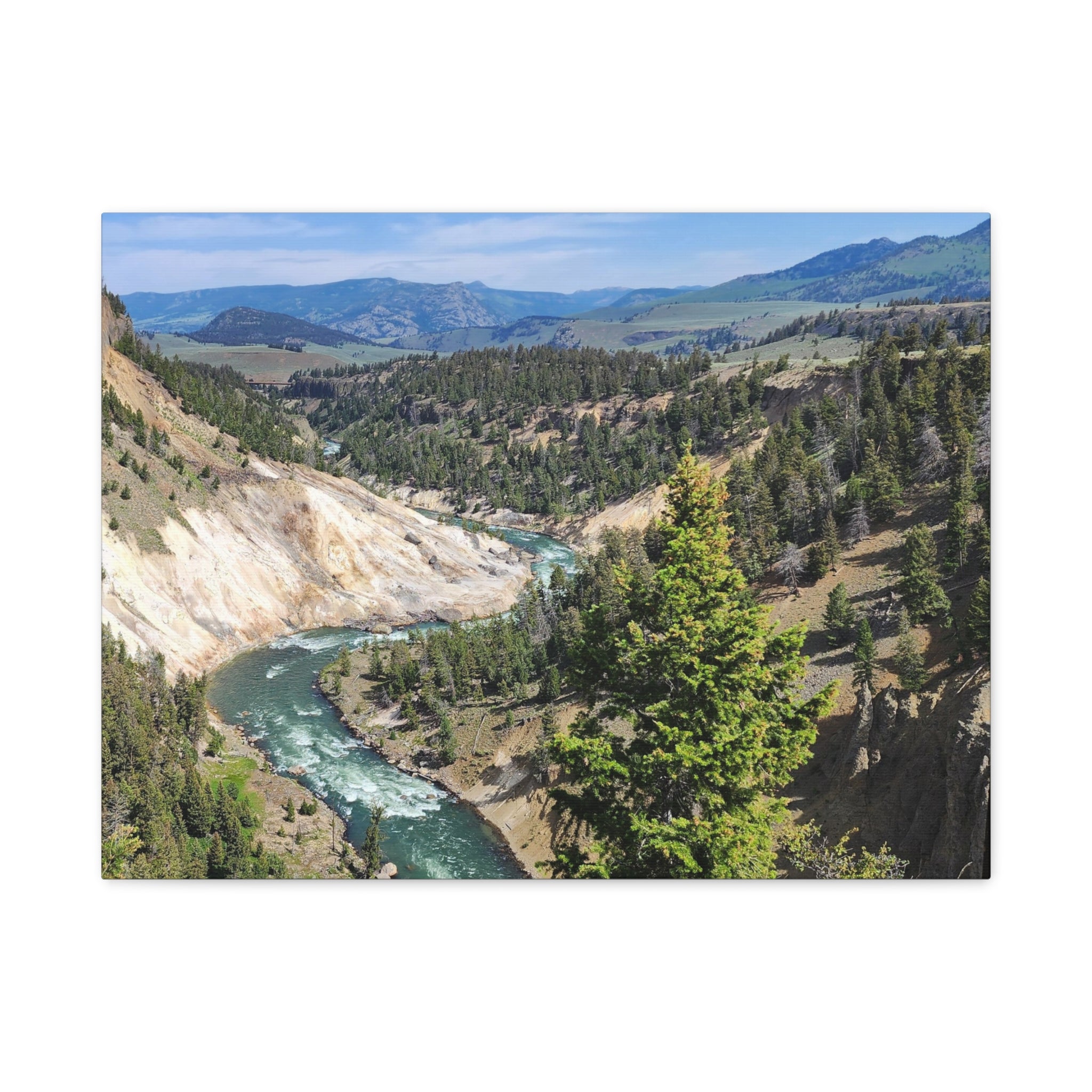 Yellowstone River Canyon Canvas Print — Scenic National Park Wall Art